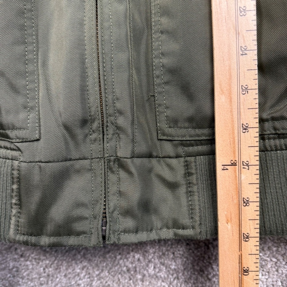 Harley-Davidson Mens XL Olive Green Nylon Bomber Jacket Embroidered Wing Logo - Picture 5 of 8